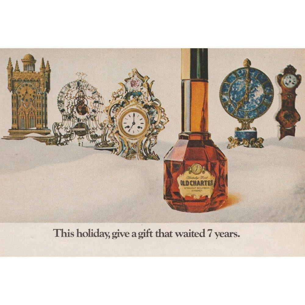 Vintage 1969 Old Charter Bourbon Whiskey Print Ad Kentucky Finest Bourbon